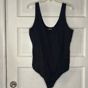 Abercrombie & Fitch Soft A&F Black Double Layered Sweetheart Neckline Bodysuit